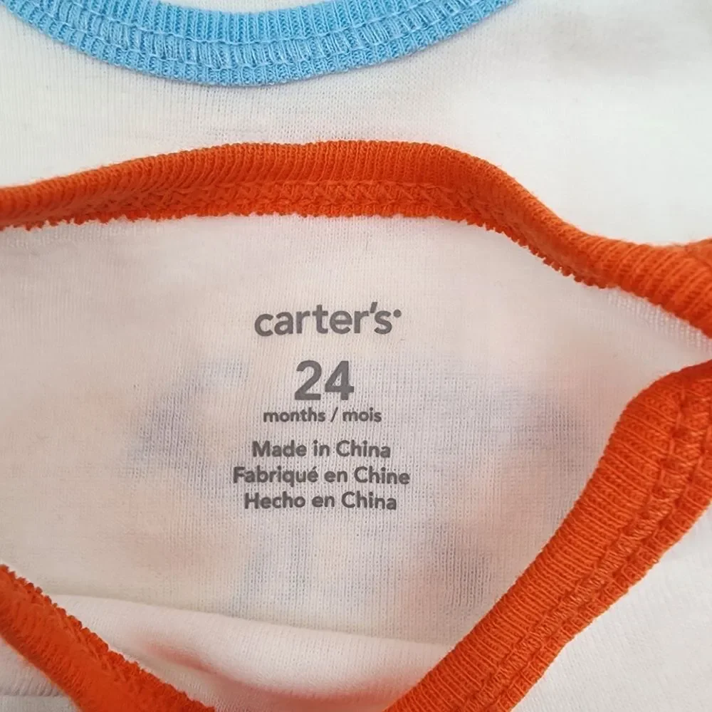 Carter's Baby Boys Infants‎ Dinosaur 3 Piece Short sleeves Bodysuits White NWOT